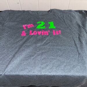 Gildan Gray Kids Tee with Neon Green and Pink Print
